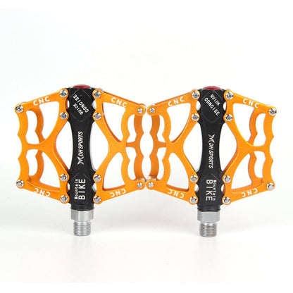 Skorter | Bicycle Pedal Mountain Bike Aluminum Alloy Palin Pedal Non-Slip Bearing Pedal (901 Yellow)