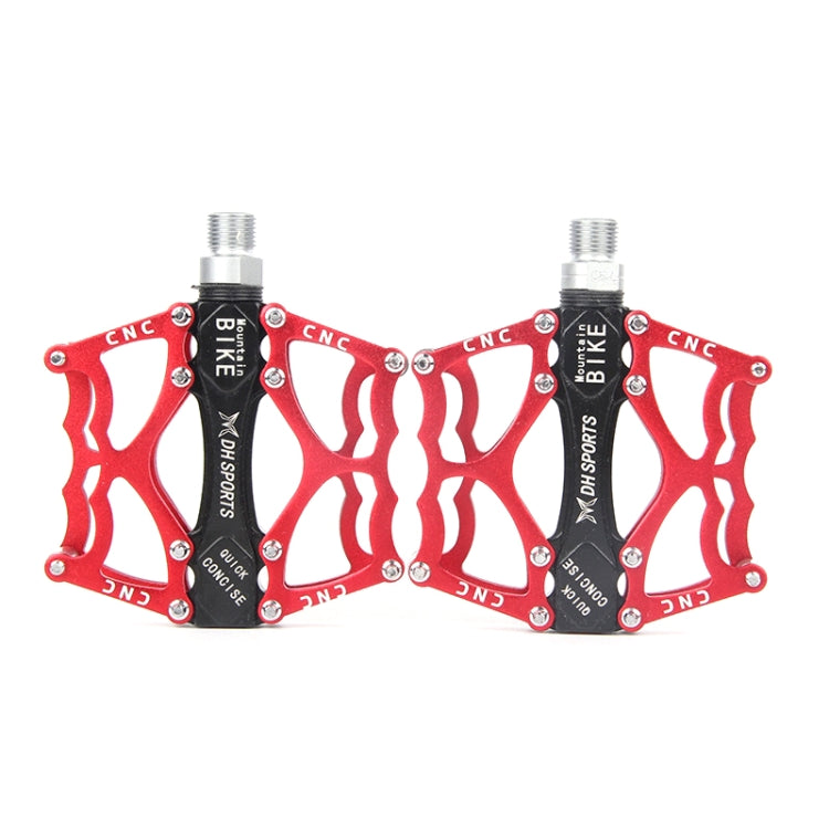 Skorter | Bicycle Pedal Mountain Bike Aluminum Alloy Palin Pedal Non-Slip Bearing Pedal(901 Red)