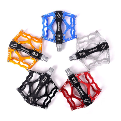 Skorter | Bicycle Pedal Mountain Bike Aluminum Alloy Palin Pedal Non-Slip Bearing Pedal(901 Red)