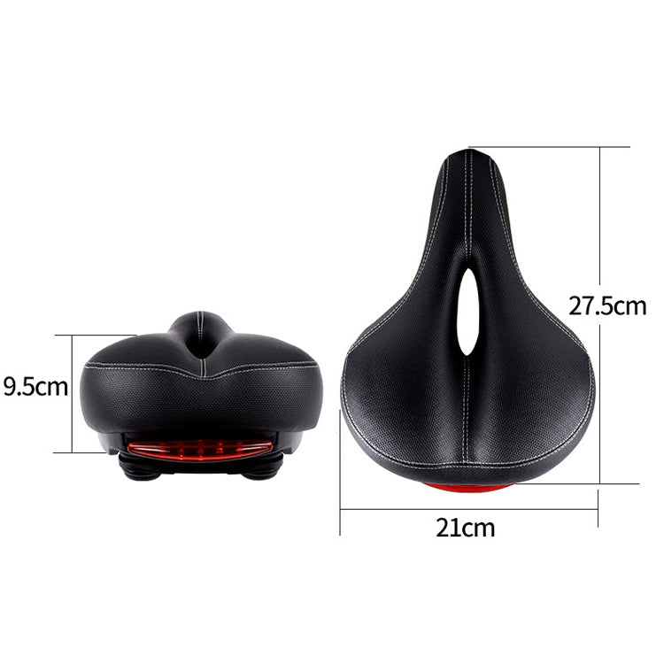 Skorter | Bicycle Seat With Taillights With Light Mountain Bike Bicycle Saddle Seat Cushion(Black)