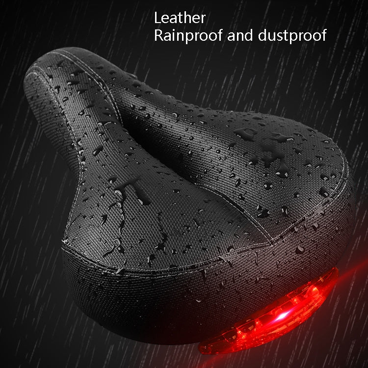 Skorter | Bicycle Seat With Taillights With Light Mountain Bike Bicycle Saddle Seat Cushion(Black)