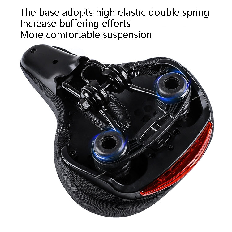 Skorter | Bicycle Seat With Taillights With Light Mountain Bike Bicycle Saddle Seat Cushion(Black)