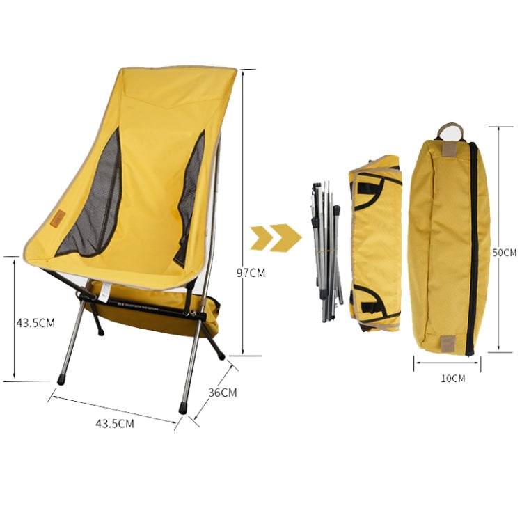 Skorter | CLS Outdoor Folding Chair Heightening Portable Camping Fishing Chair(Yellow)