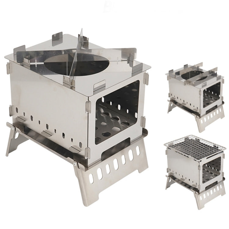 Skorter | Outdoor Folding Card Stove Barbecue Rack Camping Windproof Burning Fire Station