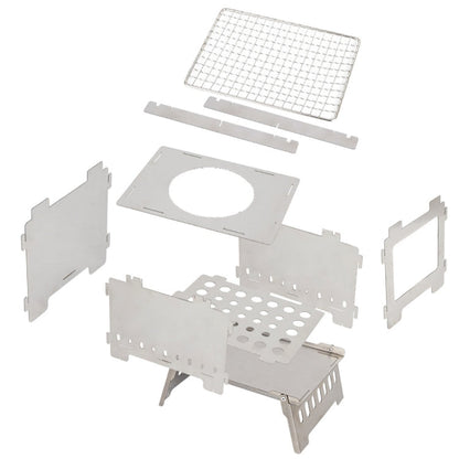 Skorter | Outdoor Folding Card Stove Barbecue Rack Camping Windproof Burning Fire Station