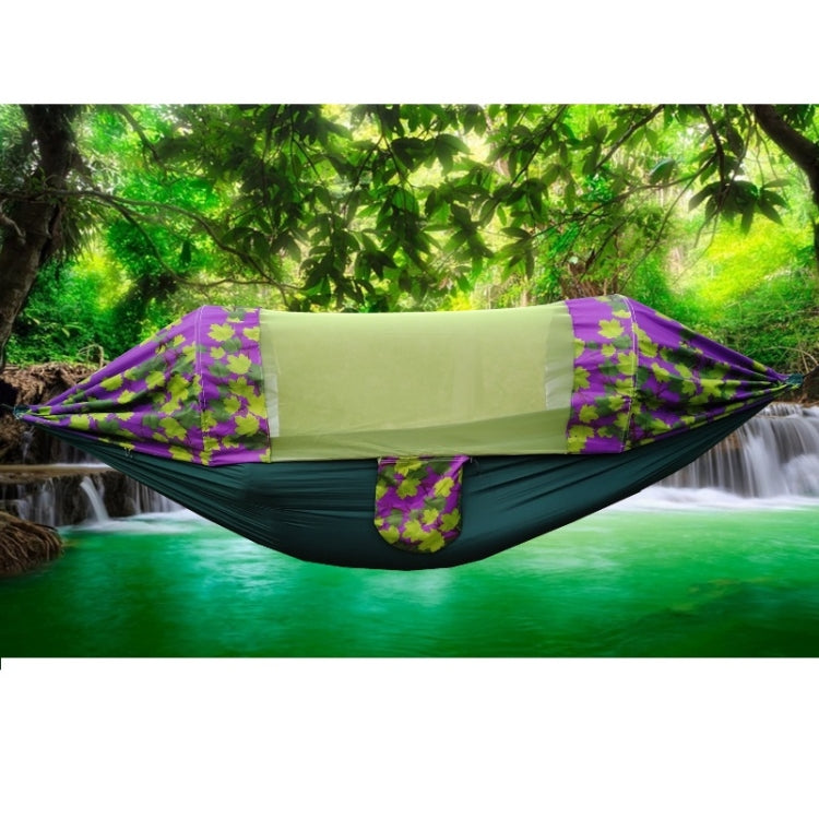 Skorter | Outdoor Camping Mosquito-Proof Shade Hammock Parachute Cloth Printed Mosquito Net Hammock, Size: 270x140cm(Maple Leaf)