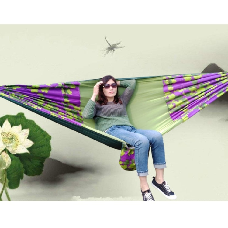 Skorter | Outdoor Camping Mosquito-Proof Shade Hammock Parachute Cloth Printed Mosquito Net Hammock, Size: 270x140cm(Maple Leaf)