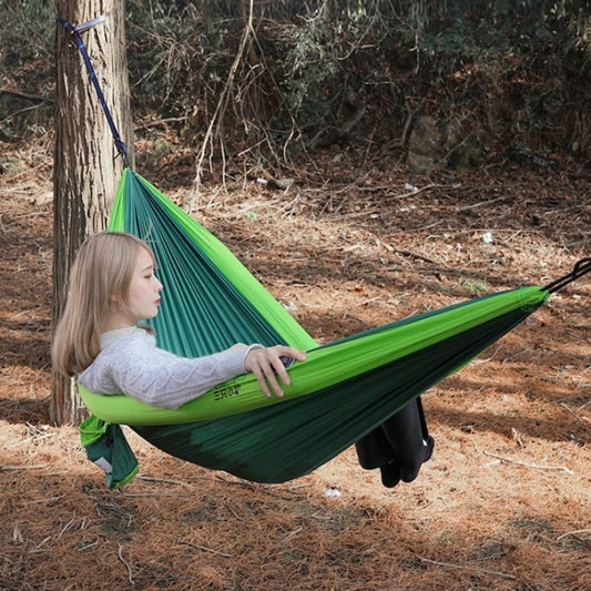 Skorter | Outdoor Double Inflatable Hammock Anti-Rollover Camping Swing, Size: 270x140cm(Dark Green)