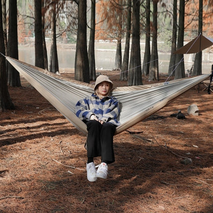 Skorter | Outdoor Double Inflatable Hammock Anti-Rollover Camping Swing, Size: 270x140cm(Khaki)