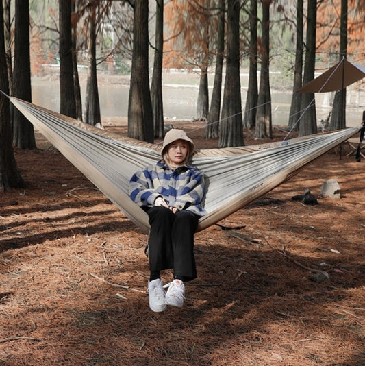 Skorter | Outdoor Double Inflatable Hammock Anti-Rollover Camping Swing, Size: 270x140cm(Khaki)