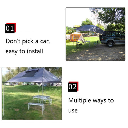 Skorter | LADUTA Outdoor Self-Driving Tour Barbecue Camping Car Side Tent Car Tail Extension Tent Supplies(Painted Silver)