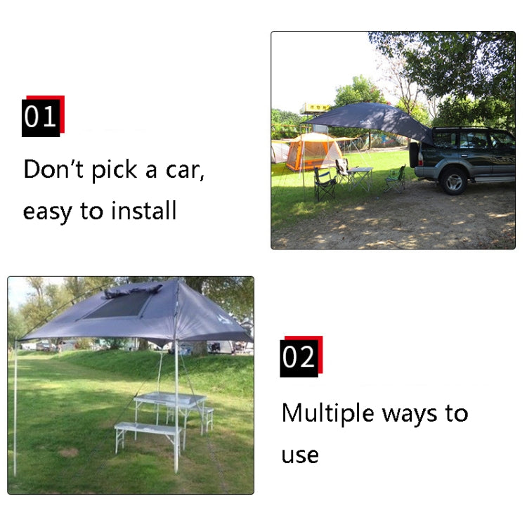 Skorter | LADUTA Outdoor Self-Driving Tour Barbecue Camping Car Side Tent Car Tail Extension Tent Supplies(Grey Blue)