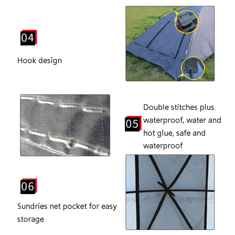 Skorter | LADUTA Outdoor Self-Driving Tour Barbecue Camping Car Side Tent Car Tail Extension Tent Supplies(Grey Blue)