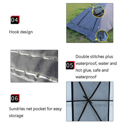 Skorter | LADUTA Outdoor Self-Driving Tour Barbecue Camping Car Side Tent Car Tail Extension Tent Supplies(Grey Blue)