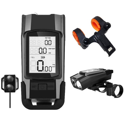 Skorter | 3 In 1 Wireless Bicycle Code Meter Lamp Strong Light Front Light, Colour: Upgrade Floating (Black)