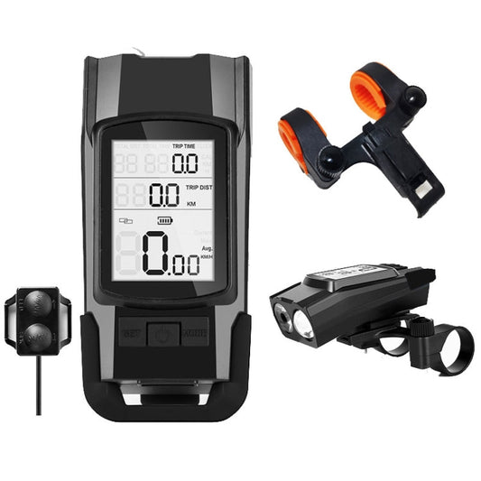 Skorter | 3 In 1 Wireless Bicycle Code Meter Lamp Strong Light Front Light, Colour: Upgrade Floating (Black)