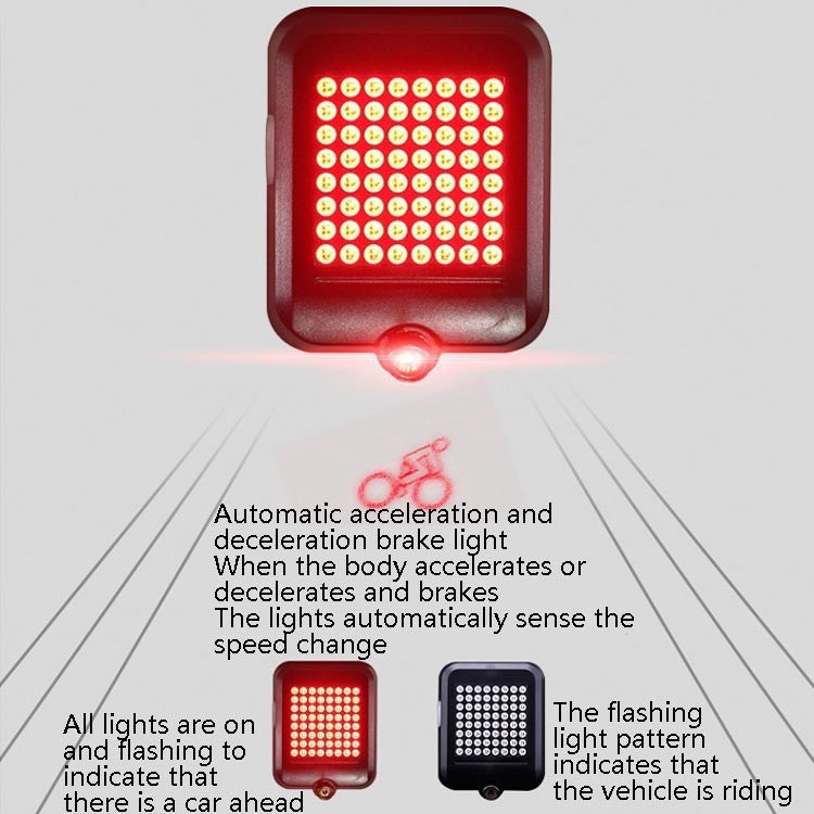 Skorter | Intelligent Steering Brake Tail Light USB Rechargeable Bicycle Light Cycling Warning Safety Light
