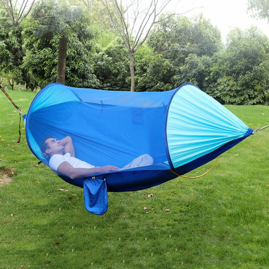 Skorter | Anti-Rollover Automatic Quick-Opening Mosquito Net Hammock Outdoor Camping Double Anti-Mosquito Hammock, Size: 290x140cm(Blue)