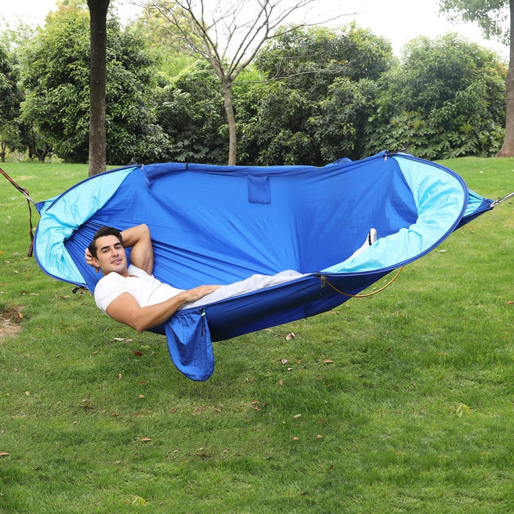 Skorter | Anti-Rollover Automatic Quick-Opening Mosquito Net Hammock Outdoor Camping Double Anti-Mosquito Hammock, Size: 290x140cm(Blue)