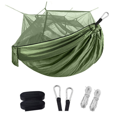 Skorter | Encryption Mosquito Net Hammock Outdoor Camping Anti-Mosquito Net Gauze Hammock, Size: 260x140cm(Army Green)