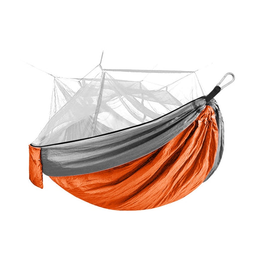 Skorter | Encryption Mosquito Net Hammock Outdoor Camping Anti-Mosquito Net Gauze Hammock, Size: 260x140cm(Orange Red Grey)