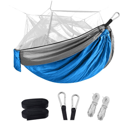 Skorter | Encryption Mosquito Net Hammock Outdoor Camping Anti-Mosquito Net Gauze Hammock, Size: 260x140cm(Dark Blue Grey)
