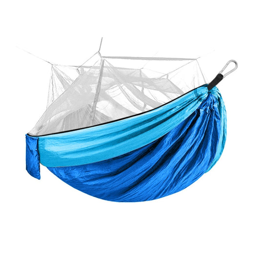 Skorter | Encryption Mosquito Net Hammock Outdoor Camping Anti-Mosquito Net Gauze Hammock, Size: 260x140cm(Dark Blue Light Blue)