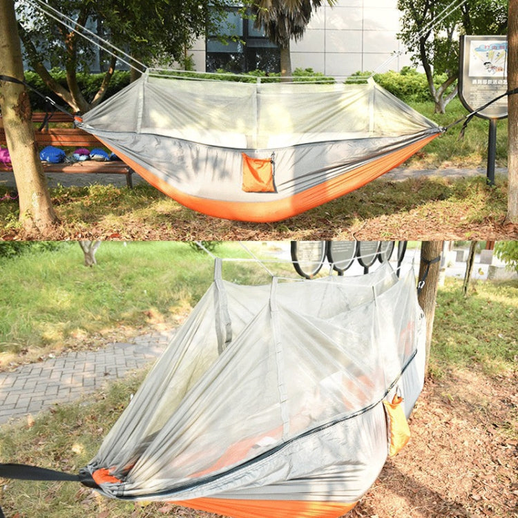 Skorter | Encryption Mosquito Net Hammock Outdoor Camping Anti-Mosquito Net Gauze Hammock, Size: 260x140cm(Orange Red Grey)