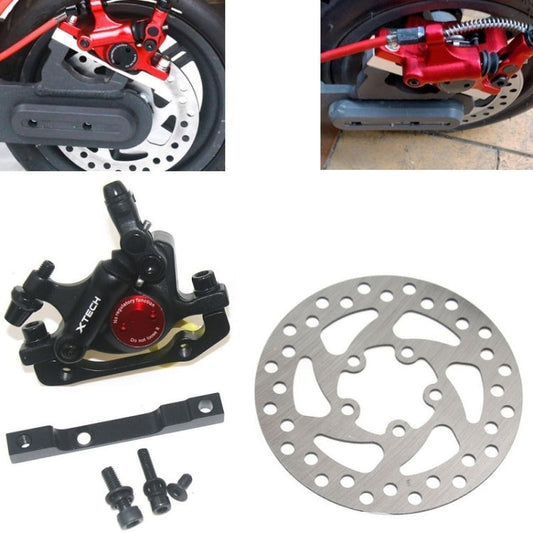 Skorter | 3 in 1 Scooter Modified Hydraulic Brake + 120mm Disc Brake Disc + Modified Seat Set For Xiaomi Mijia M365 Pro(Black Brake + Black Adapter)