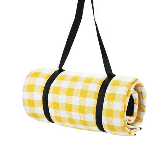 Skorter | FP1409 6mm Thickened Moisture-Proof Beach Mat Outdoor Camping Tent Mat With Storage Bag 150x200cm( Yellow White)
