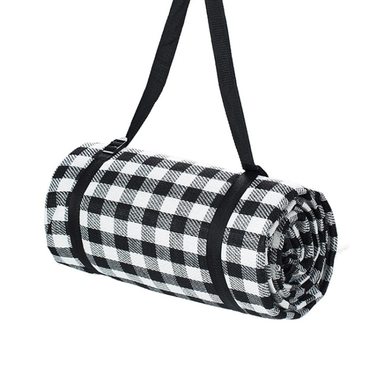 Skorter | FP1409 6mm Thickened Moisture-Proof Beach Mat Outdoor Camping Tent Mat With Storage Bag 150x200cm(Black White Grid)