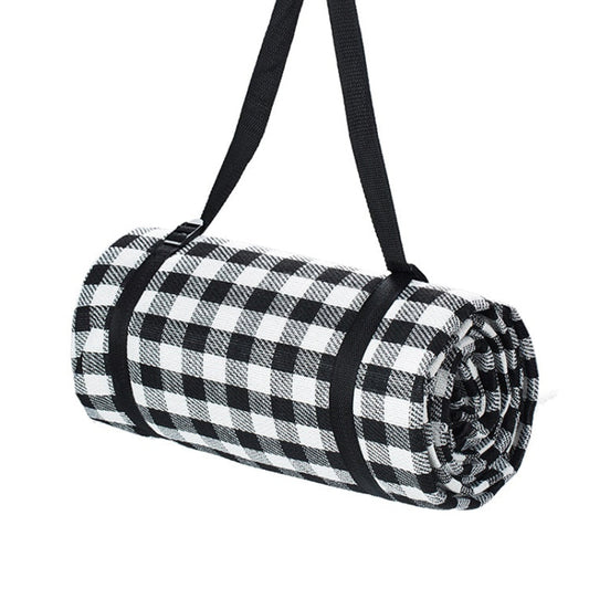 Skorter | FP1409 6mm Thickened Moisture-Proof Beach Mat Outdoor Camping Tent Mat With Storage Bag 150x200cm(Black White Grid)