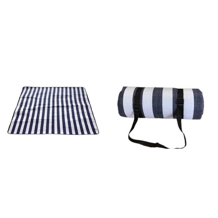 Skorter | FP1409 6mm Thickened Moisture-Proof Beach Mat Outdoor Camping Tent Mat With Storage Bag 200x200cm(Blue Stripe)