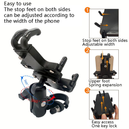 Skorter | N-STAR NJN001 Motorcycle Bicycle Compatible Mobile Phone Bracket Aluminum Accessories Riding Equipment(With T Head)