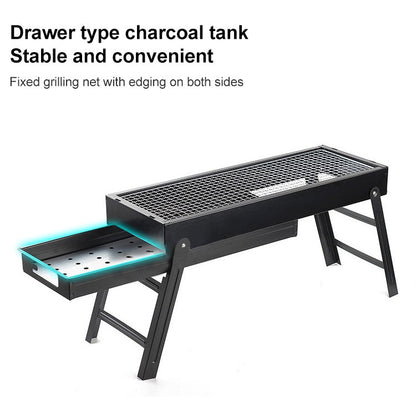 Skorter | Wrought Iron Barbecue Thickened Folding Barbecue 63.5x42x48cm