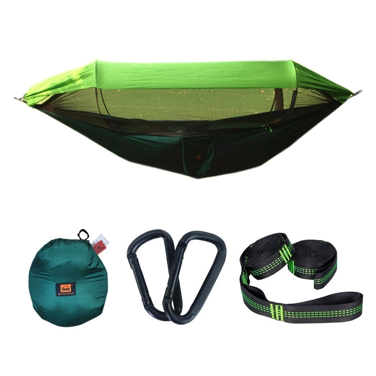 Skorter | Parachute Cloth Anti-Mosquito Sunshade With Mosquito Net Hammock Outdoor Single Double Swing Off The Ground Aerial Tent 270x140cm Ink Green / Grass Green)