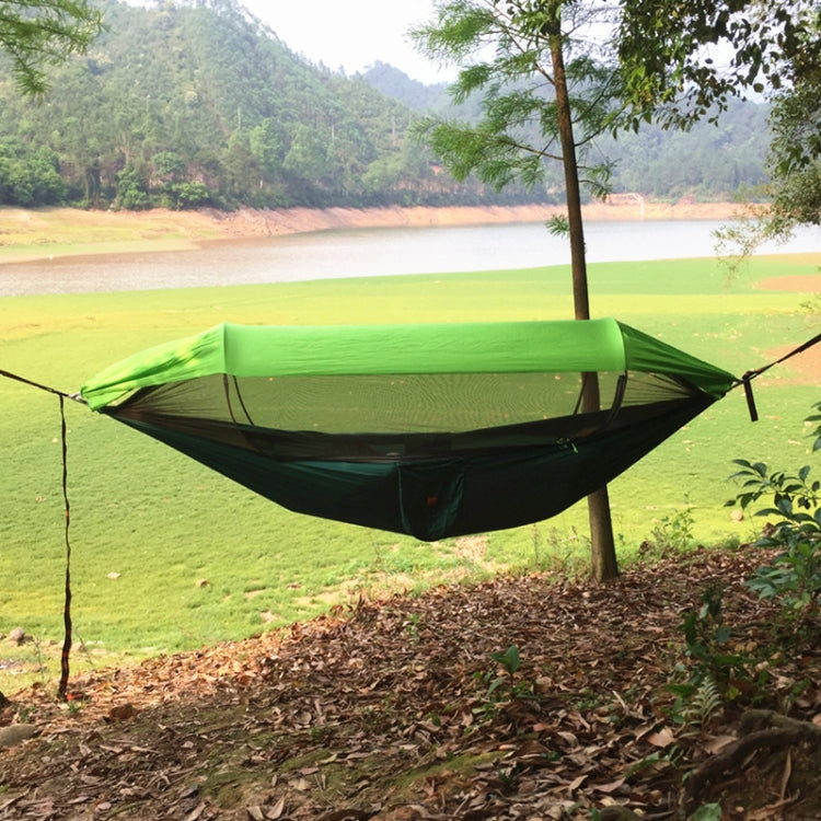 Skorter | Parachute Cloth Anti-Mosquito Sunshade With Mosquito Net Hammock Outdoor Single Double Swing Off The Ground Aerial Tent 270x140cm Ink Green / Grass Green)