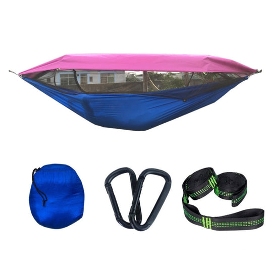 Skorter | Parachute Cloth Anti-Mosquito Sunshade With Mosquito Net Hammock Outdoor Single Double Swing Off The Ground Aerial Tent 270 x 140cm (Pink Blue)