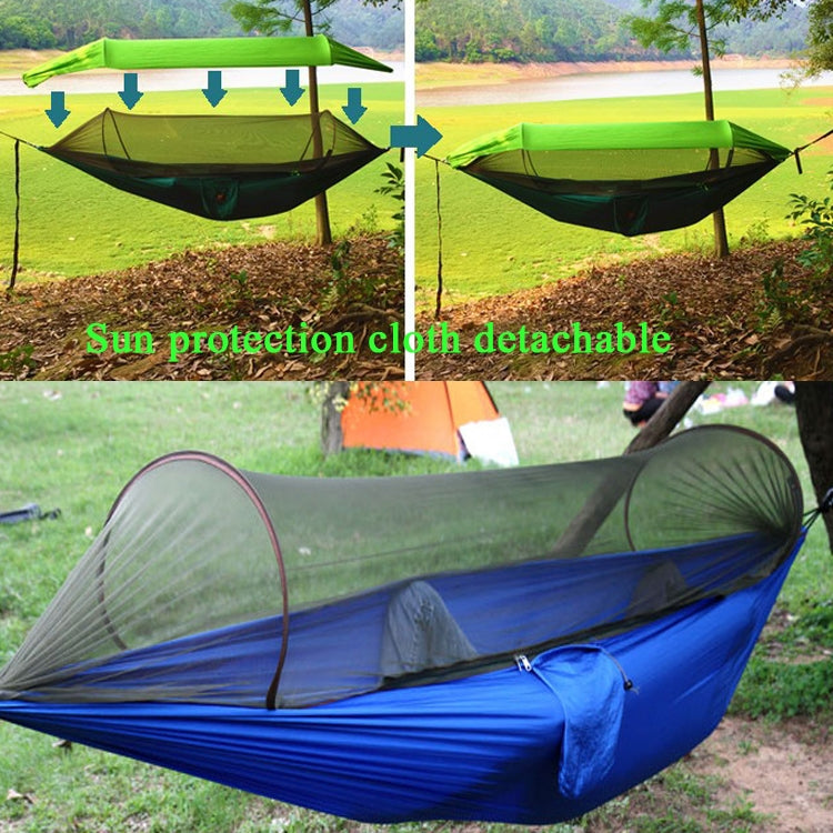 Skorter | Parachute Cloth Anti-Mosquito Sunshade With Mosquito Net Hammock Outdoor Single Double Swing Off The Ground Aerial Tent 270 x 140cm (Pink Blue)
