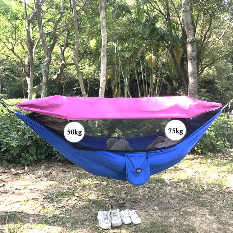 Skorter | Parachute Cloth Anti-Mosquito Sunshade With Mosquito Net Hammock Outdoor Single Double Swing Off The Ground Aerial Tent 270 x 140cm (Pink Blue)
