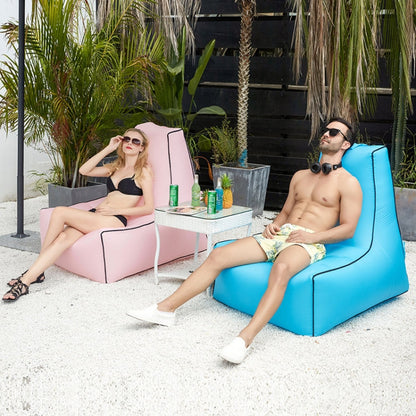 Skorter | BB1082 Inflatable Sofa Inflatable Bed Outdoor Folding Portable Air Sofa Size: 70 x 65 x 60cm(Lake Green)