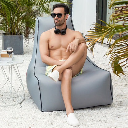 Skorter | BB1082 Inflatable Sofa Inflatable Bed Outdoor Folding Portable Air Sofa Size: 100 x 90 x 80cm(Black)