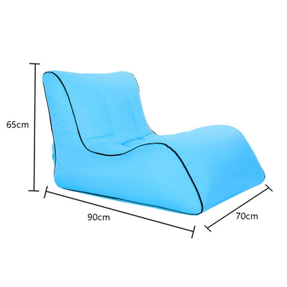 Skorter | BB1803 Foldable Portable Inflatable Sofa Single Outdoor Inflatable Seat, Size: 90 x 70 x 65cm(Sky Blue)
