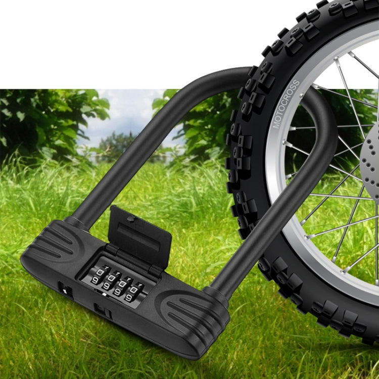 Skorter | Bold Steel U-Shaped Bicycle Password Lock Motorcycle Electric Car Anti-Theft Password Lock(Black)