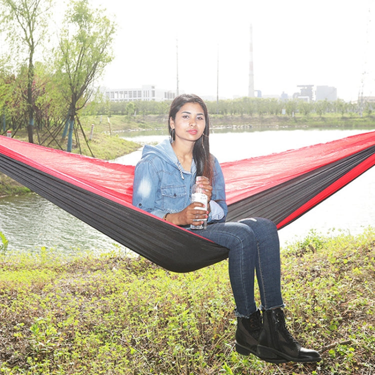 Skorter | Outdoor Hammock Nylon Parachute Cloth Travel Camping Swing, Style: 3m x 2m (Black+Red)