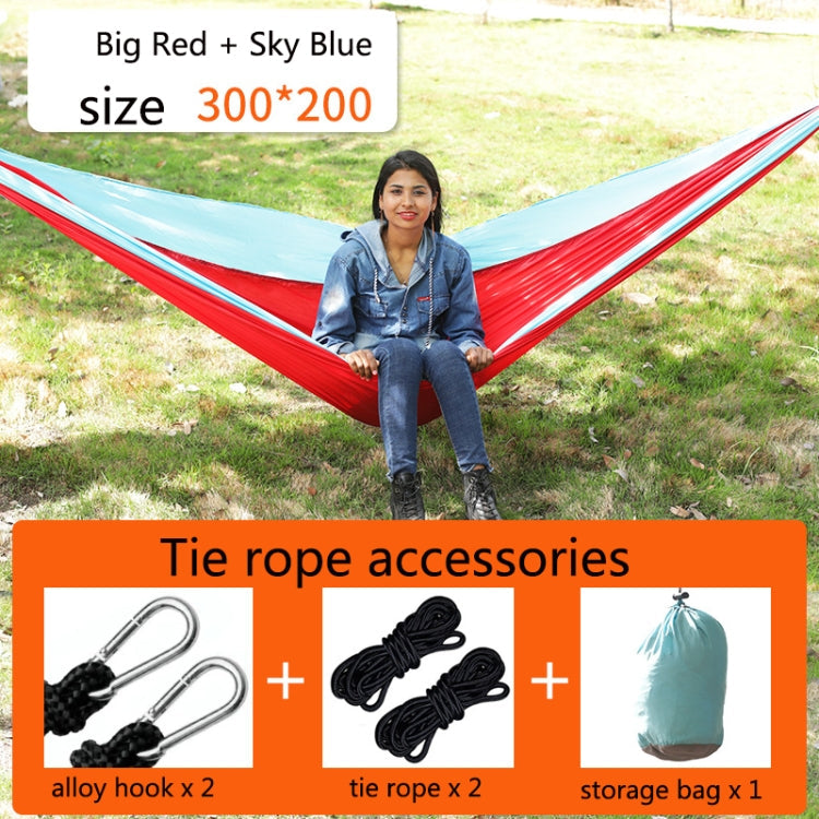 Skorter | Outdoor Hammock Nylon Parachute Cloth Travel Camping Swing, Style: 3m x 2m (Red+Sky Blue)