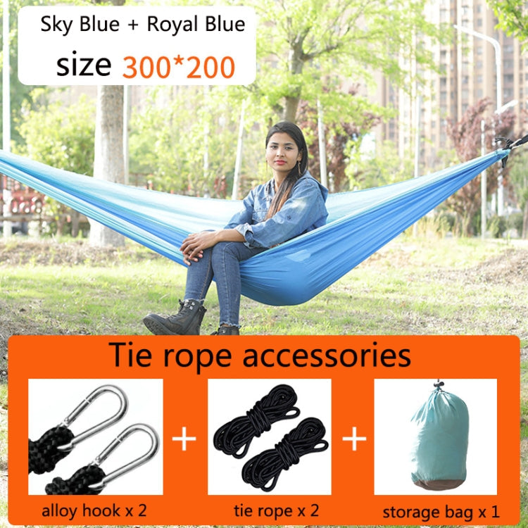 Skorter | Outdoor Hammock Nylon Parachute Cloth Travel Camping Swing, Style: 3m x 2m (Sky Blue+Royal Blue)