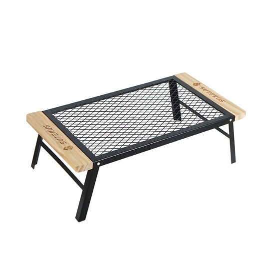 Skorter | CLS Outdoor Folding Mesh Table Camping Iron Folding Table Portable Barbecue Rack Car Camping Rack(Black)