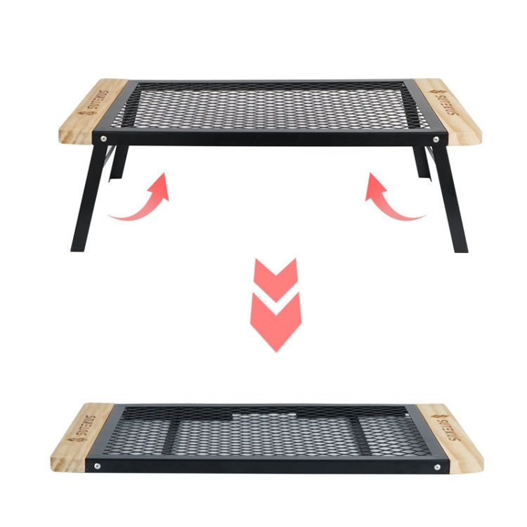 Skorter | CLS Outdoor Folding Mesh Table Camping Iron Folding Table Portable Barbecue Rack Car Camping Rack(Black)