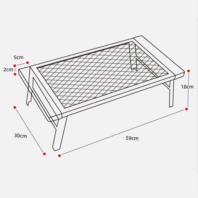 Skorter | CLS Outdoor Folding Mesh Table Camping Iron Folding Table Portable Barbecue Rack Car Camping Rack(Black)